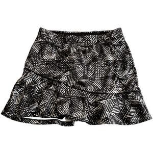 Made for Life Skort Skirt Women Small Black White Geometric Ruffle Golf Tennis